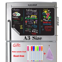 Magnetic A3 Blackboard with Neon Chalk Markers - Erasable Fridge Sticker Board (1)