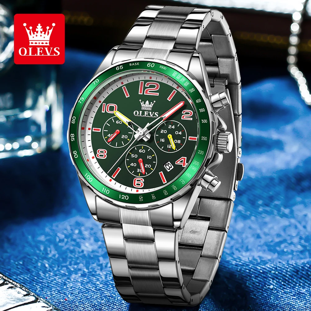 OLEVS Men's Watches Waterproof Original Brand Calendar Quartz Watch for Male Luminous Trend Fashion Authentication Wristwatch