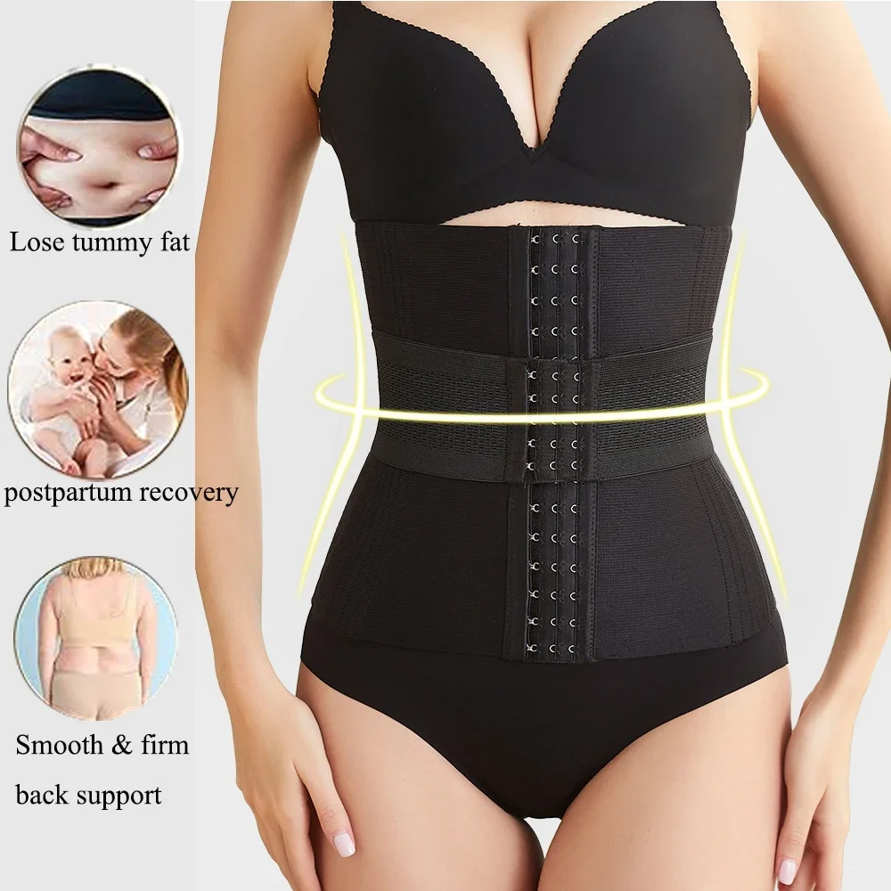 Women Waist Trainer Belt Body Shaper Tummy Trimmer Corset Femme Postpartum Recovery Waist Cincher Reinforcing Band Slimming Belt