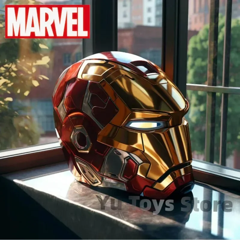 New Marvel Iron Man Autoking 1:1 Mk5 Casco Telecomando E Controllo Vocale Maschera Per Casco Automatico Ironman Con Figura Di Luce A Led Ragazzi