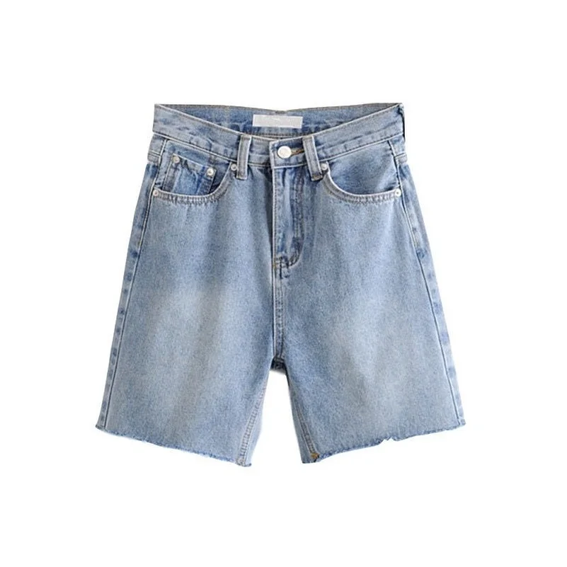 

High Waist Slim Denim Shorts Bermuda Baggy Slim Woman New Fashion Tassel Tight Five-point Washed Sexy Female Summer Durikies