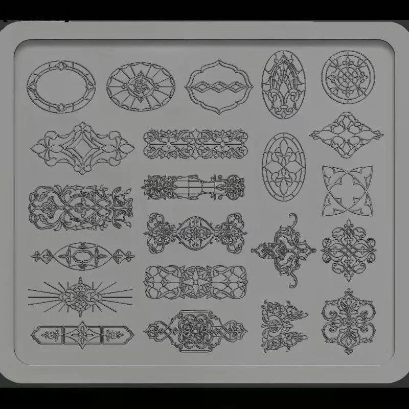 3D 실리콘 네일 아트 몰드 유럽 스타일 복고풍 패턴 레이스 디자인 장식 DIY 투명 매니큐어 템플릿