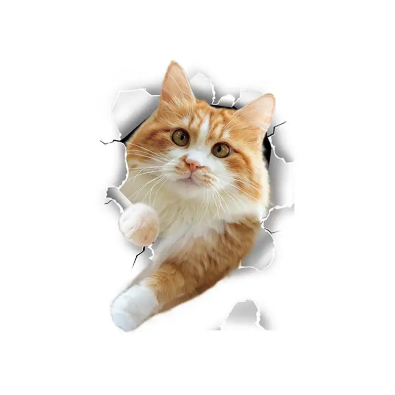 New Cartoon Toilet Sticker Toilet Bathroom Waterproof Self-adhesive Paper Cute Cat Expression Sticker 1/2/3PCS