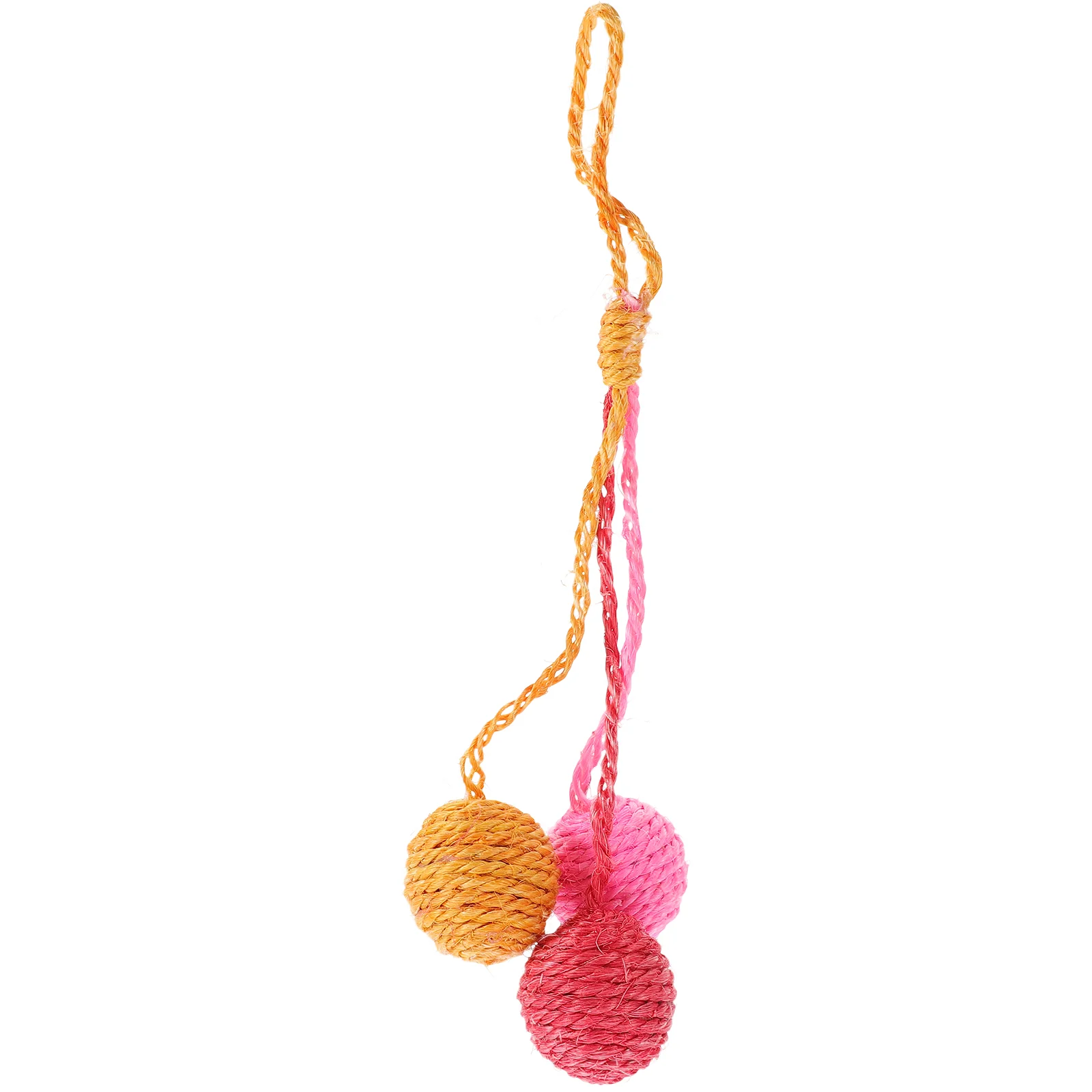 

Cat Toy Ball Multi-color Hanging Sisal Ball Interactive Small Cats Ball Toy Cat Training Toy Ball