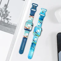 Bracelet imprimé Snoopy de plage pour Apple Watch 11 10 9, Bracelet remplaçable en Silicone pour iWatch 46mm 44mm 42mm 41mm 5