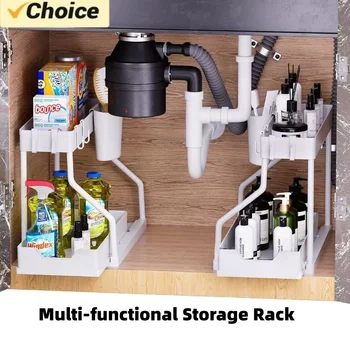 2-Tier Under Sink Sliding Cabinet Organizer 1