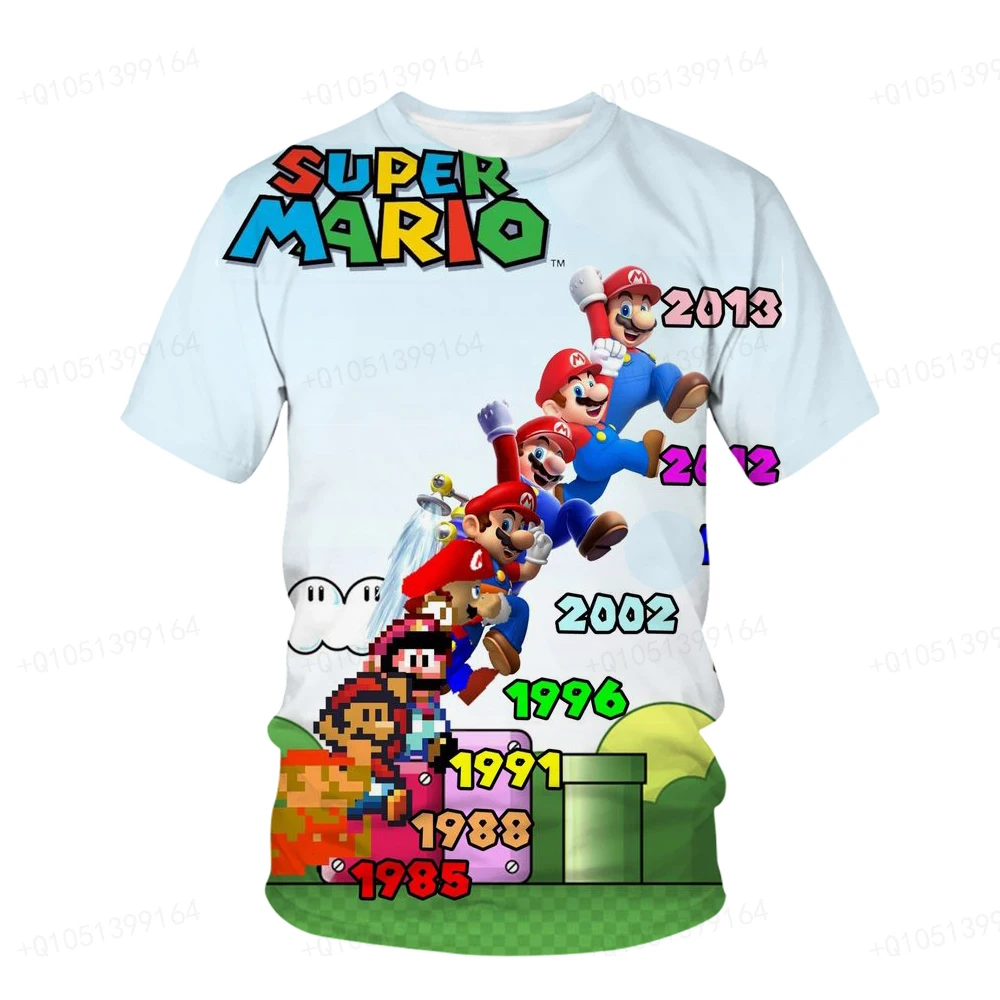 Mario Peach Princess Girls T-shirts Kids Boys Clothes Children's Clothing Tops Baby Short Sleeve Tee Boy T-shirt 3-14 Years Kid