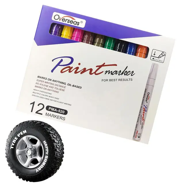 Tire Marker Paint - Best Car Marker Paint Pen - Red, Blue, Yellow