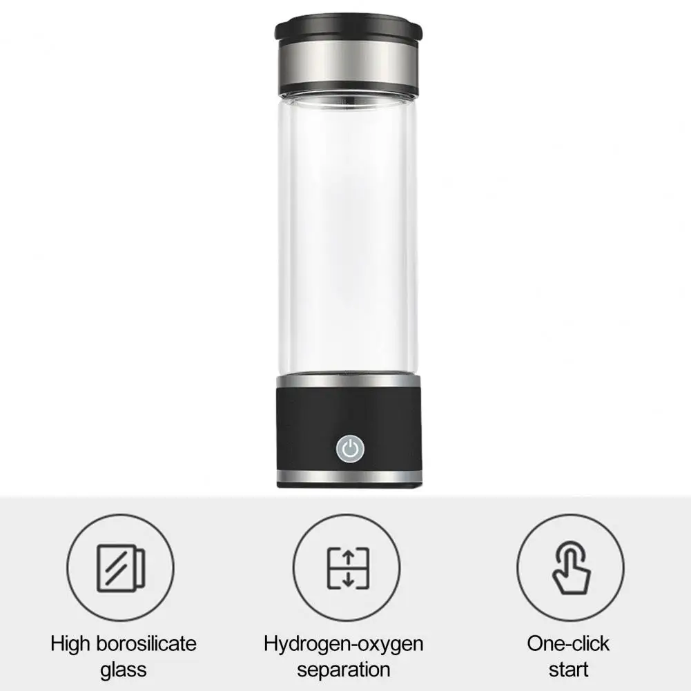 

Removable Ends Water Bottle Portable Hydrogen Water Generator for Home Office Travel 420ml Healthy Water Ionizer Machine Bottle