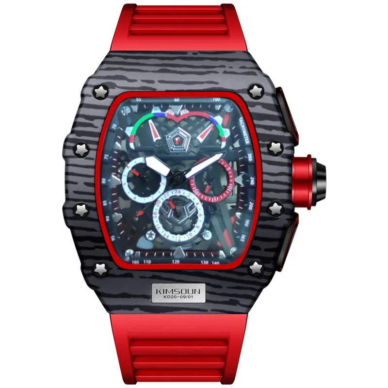 

Luxury Automatic Mechanical Watch for Men Chronograph Sports Watches Male Clock Tonneau Case Man Luminous Top Brand Wristwatch