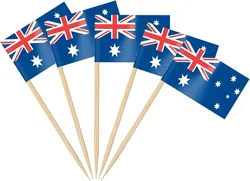 Australian Flag Toothpick Decorations - Set of 100 Cupcake and Cocktail Toppers (Australia)