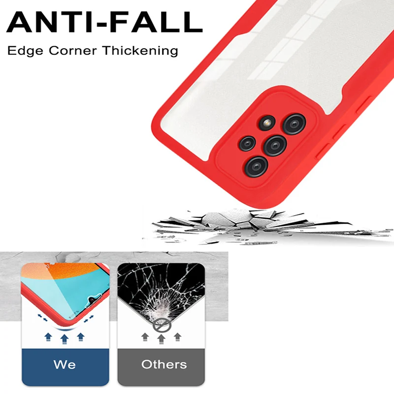 360° Full-Body Transparent Shockproof Silicone Case with Enhanced Protection