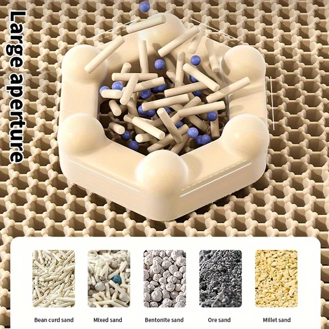 1Pc Large Size Cat Litter Mat-Advanced Honeycomb Double Layer Design,Urine Waterproof,Easy Cleaning,Scatter Control,Stay Clean 5