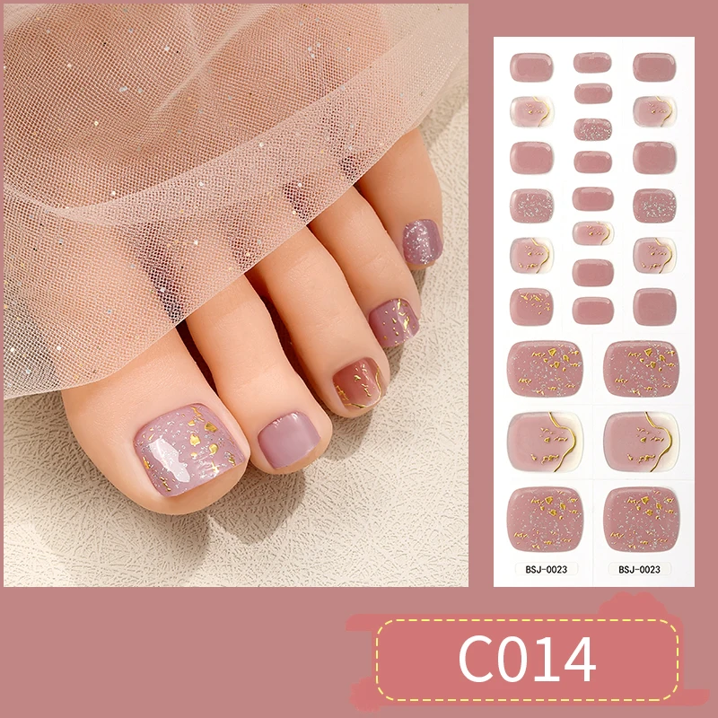 Semi Cured Toenail Wraps 32Tips Long Lasting Full Cover Nail Gel Sticker Wraps Manicure Toenail Gel Paste Sticker Tablet nail stickers,nail art tools,nail art decoration,nail decals