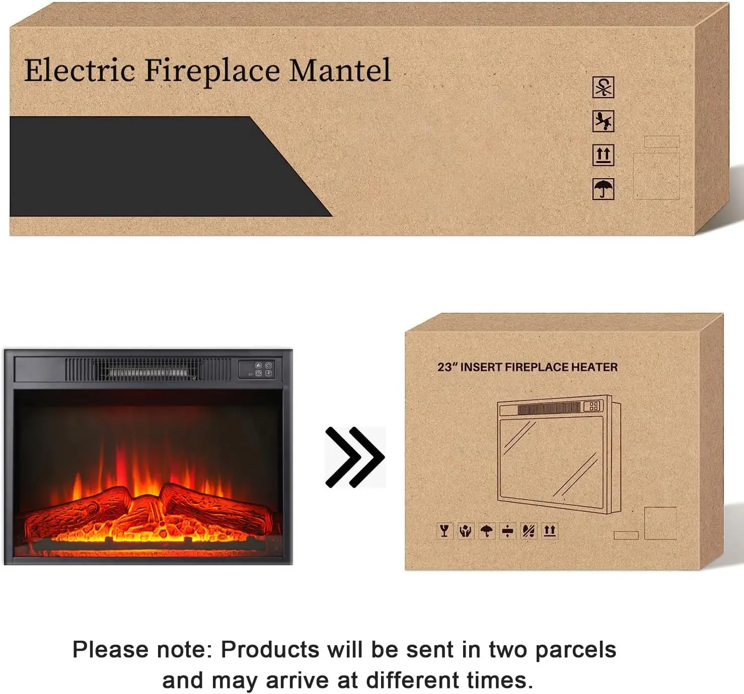 72" LED Electric Fireplace with Mantel, Fireplace TV Stand for 80 Inch TV, Modern Entertainment Center with Storage 6
