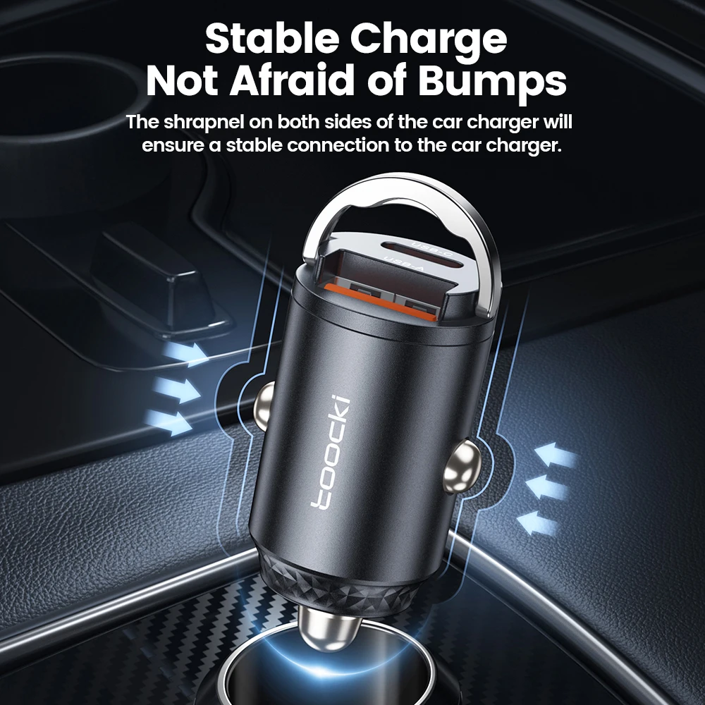 car phone charger Toocki 45W Car Charger Fast Charging PPS 33W PD Fast Type C for iPhone 15 14 13 12 Samsung S23 S22 Xiaomi POCO