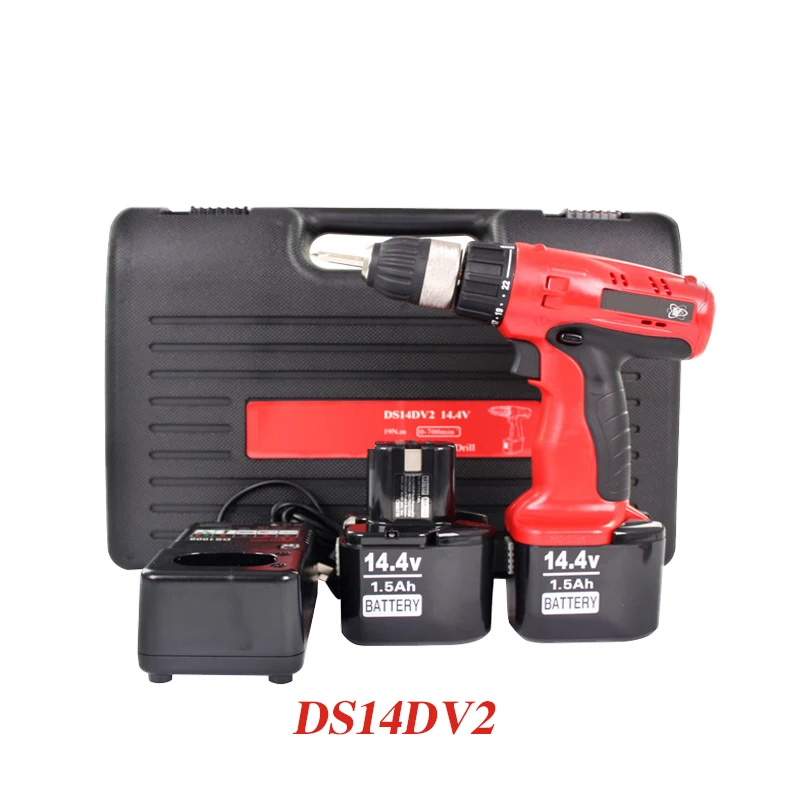 

14.4V Rechargeable Lithium Electric Drill Handheld Electric Drill Screwdriver DS14DV2 Household Mini Drill 1PC