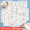 10sheets 200 Stickers Family Daily Routines Sentences for kid learning toy Chinese & English sticker labels montessori éducatifs 1