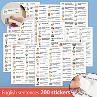 10sheets 200 Stickers Family Daily Routines Sentences for kid learning toy Chinese & English sticker labels montessori éducatifs 1