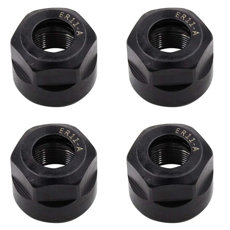 

4Pcs ER11-A Type M14 Thread Collet Clamping Hex Nuts, For CNC Milling Chuck Holder Lathe