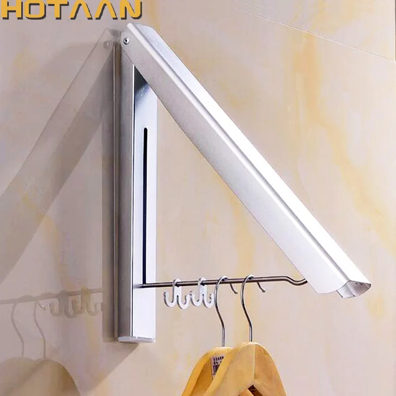Bathroom Folding Black Laundry Adjustable Drying Rack Retractable Punch Free Balcony Tool Multifunction Clothes Hanger Indoor 6
