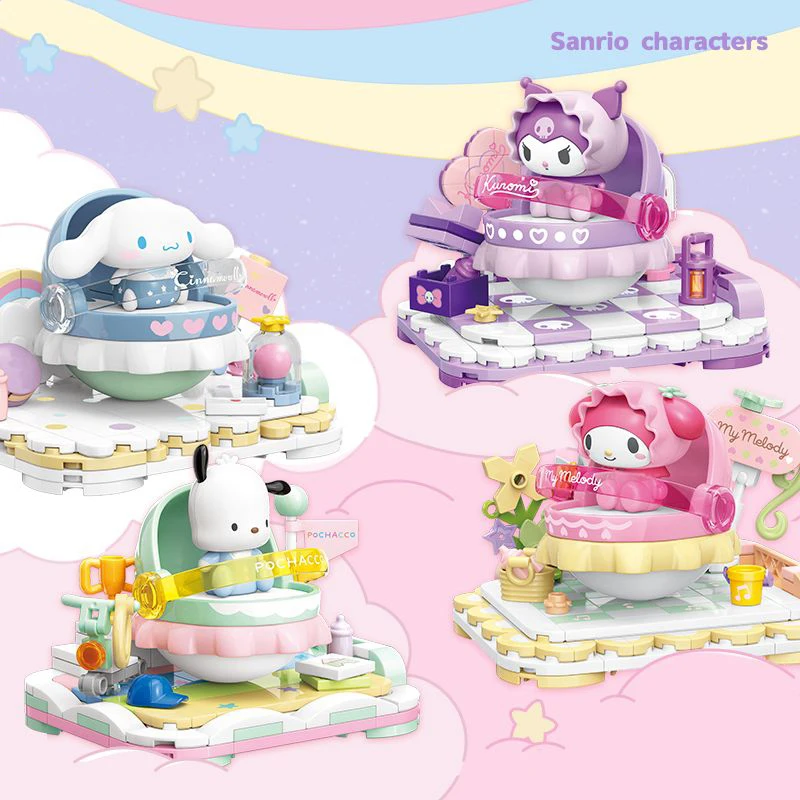 

Anime Cartoon Sanrio Cute Shaker Series Pendant Kawaii My Melody Kuromi Pochacco Puzzle Assembly Child Decoration Christmas Gift