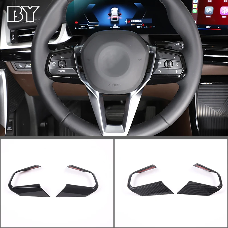 

ABS Carbon Fiber Car Steering Wheel Buttons Frame Cover Trim Sticker For BMW X1 U11 2023-2024 Auto Accessories