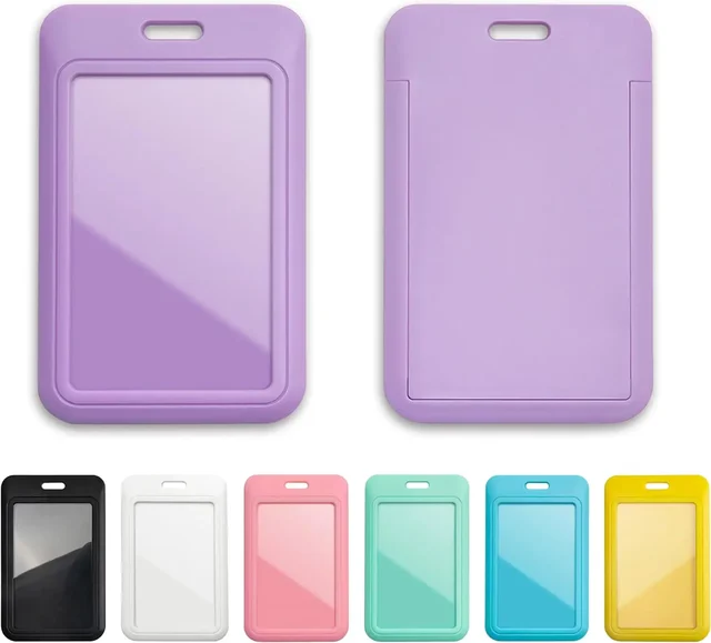 1 Pcs Sliding ID Badge Holder with Clear Window,ID Card Protector for Office,School,Great Gift for Women,Staff,Student