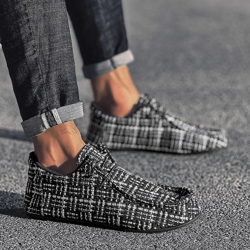 Tênis De Lona Masculino Sem Cadarço - Mocassim Casual - Não Escorrega - Número 9