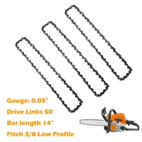 1/2/3pcs 14 Inch Chainsaw Chain .050" Gauge 3/8" LP Pitch 50 Drive Links for STHIL MS180 MS181 MS193 MS211 MS231 MS201 MS201T 1