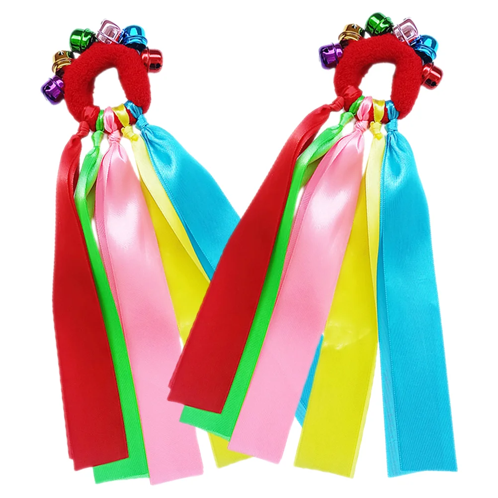 

2 Pcs Rattle The Bell Ribbon Wrist Child Toys Iron Portable Handbell Instrument