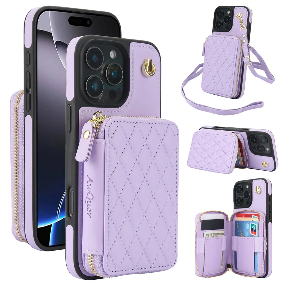 RFID Blocking Crossbody Wallet Case for iPhone