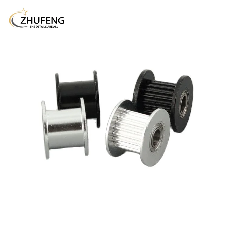 2GT 20 Teeth Synchronous Wheel Idler Pulley Black Bore 3/4/5/6/8mm With Bearing For GT2 Timing Belt Width 6/10mm