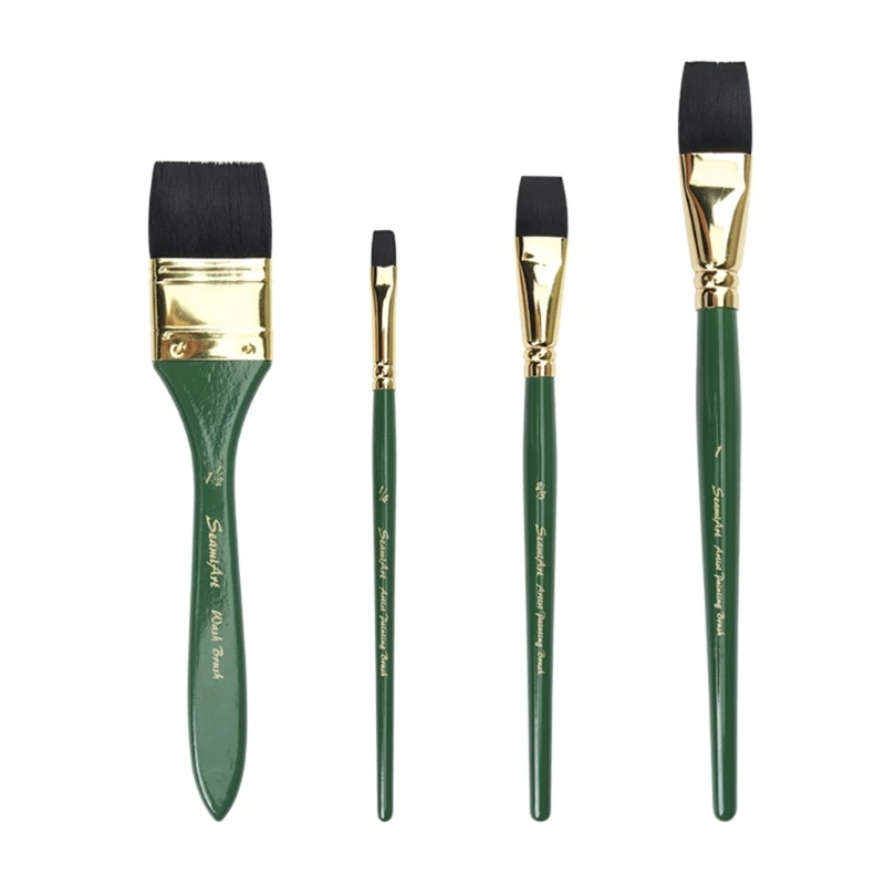 4PCS Durable Watercolor Brushes with Nylon Bristles Wood Tube for Painting Dropship