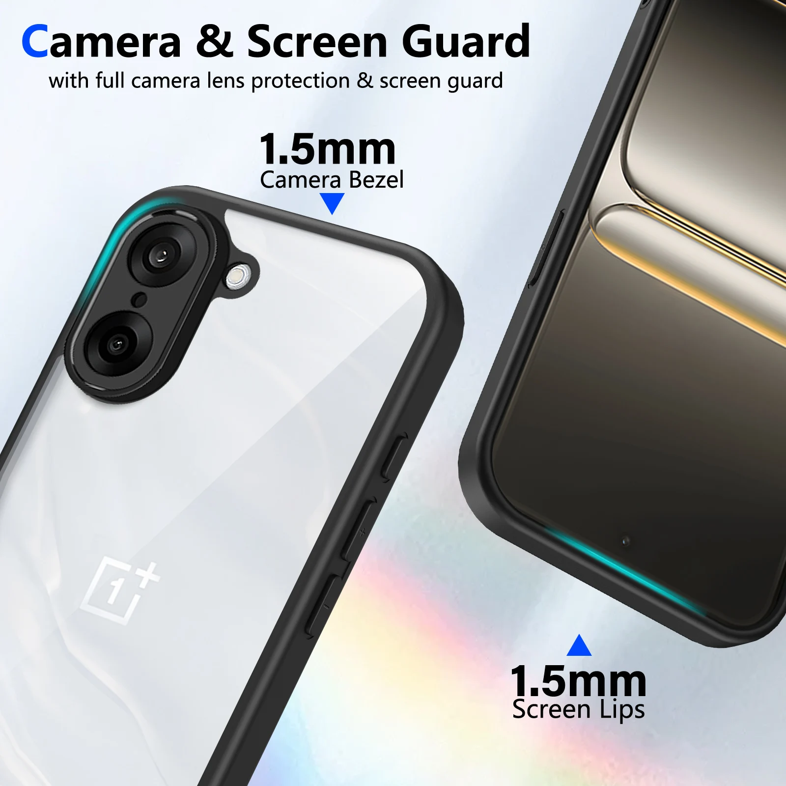 Clear Protective Back Cover with Camera Lens Shield