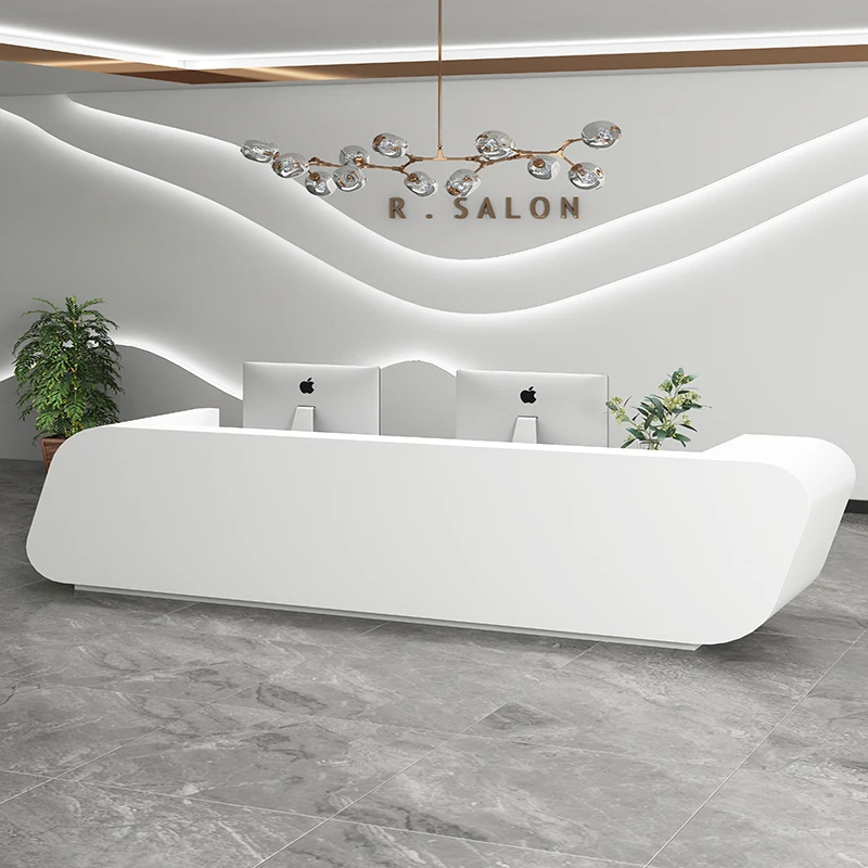 

Hotel Executive Reception Desks White Church Beauty Stand White Desk Supermarket Comptoir Modern Commercial Office Furniture