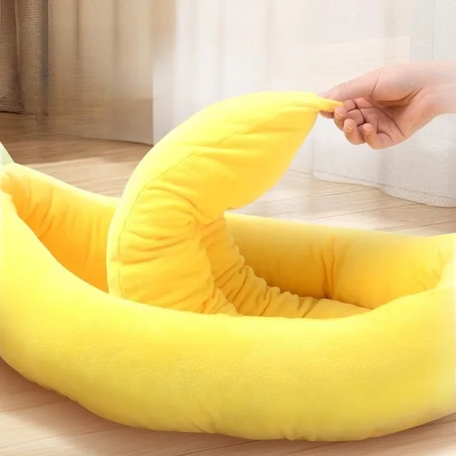 Thickened Banana Dog Nest Winter Warm Sleeping Kitten's Nest Detachable Cleaning Cat Bed Breathable and Comfortable Cat Beds 5