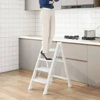 Compact Indoor Thickening Kitchen Step Stools Foldable Attic Roof Step Ladders Agility White Escalera Plegable Home Furniture 2