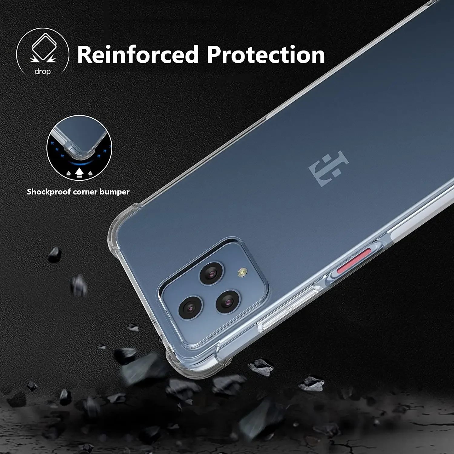 Phone Case Phone Protector Cover Soft TPU Transparent Phone Case TCL T-Mobile Revvl 7 6x 6 Pro T Phone 2 5G Shockproof Airbag Protective Cover