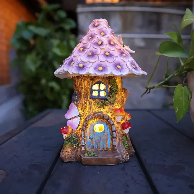 Solar Fairy Garden House Sculpture 1