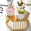 Golden Wrought Iron Dessert Display Tray Dessert Fruit Tray Home Creative Living Room Cake Display Tray Creative Display Stand 5