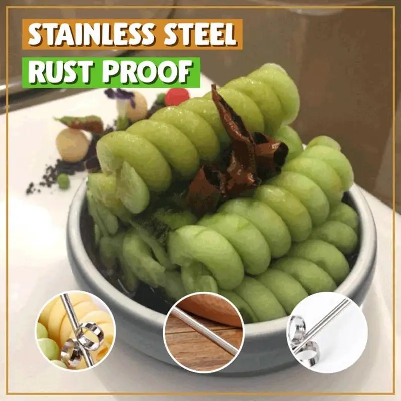 Description Picture 4 of itemManual Spiral Screw Slicer Vegetable Carving Knife Tool Of Spiral Potato Cucumber Salad With Carrot Spiral Slicer Kitchen Tool