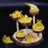 Natural Healing Gemstone Crystal Irregular Electroplating Yellow  Aura Quartz Crystals Cluster Raw Stone Hand craft Deco 4