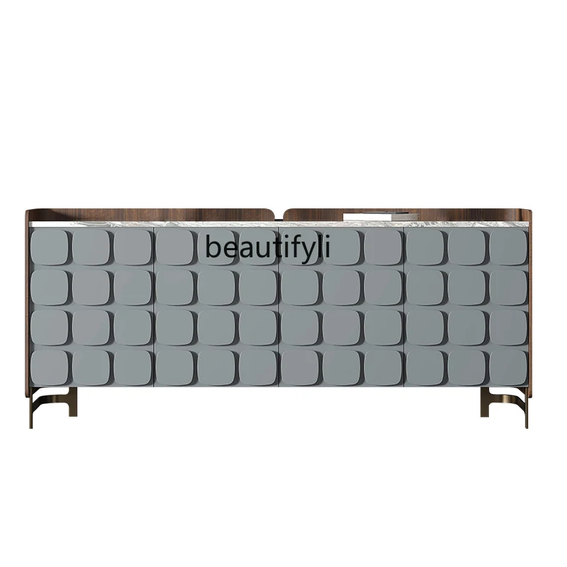

Sideboard Cabinet Light Luxury Italian Marble Stone Plate Household Wall Partition Tea Storage Entrance Cabinet