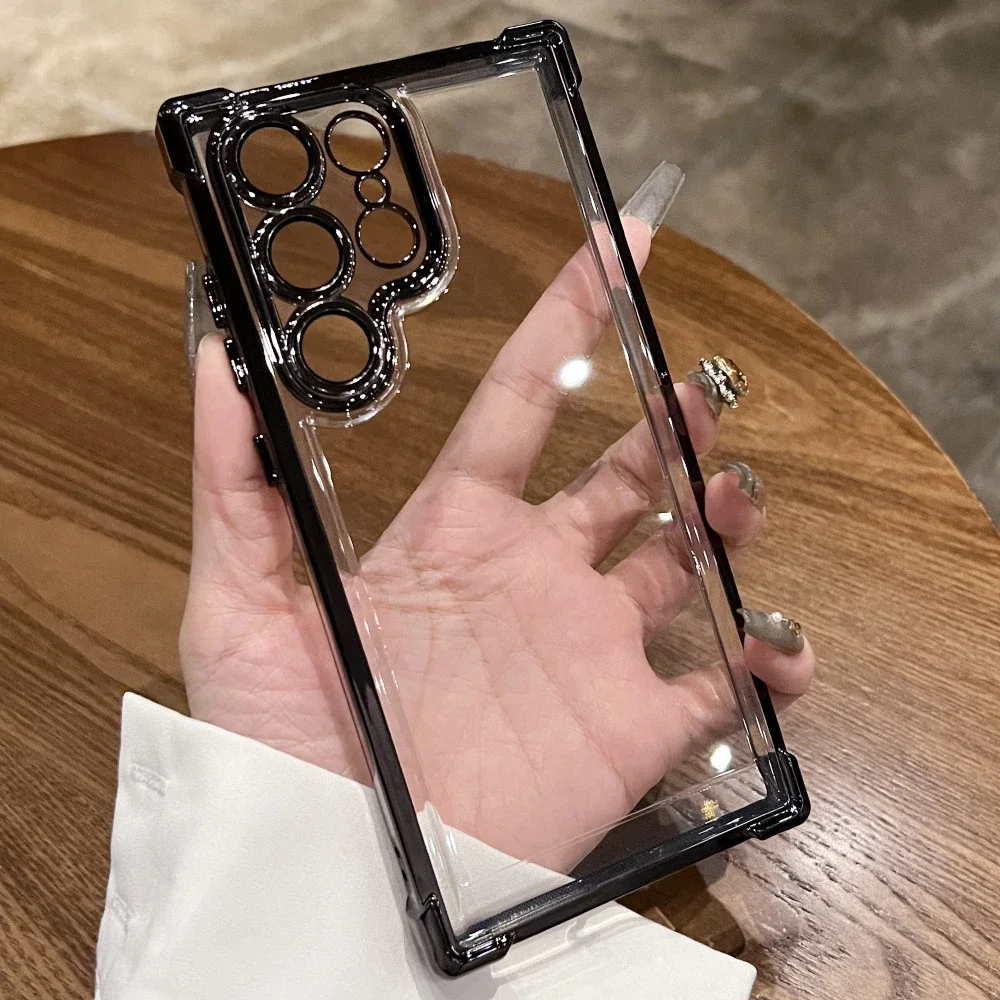 Plating Armor Transparent Shockproof Acrylic Phone Case