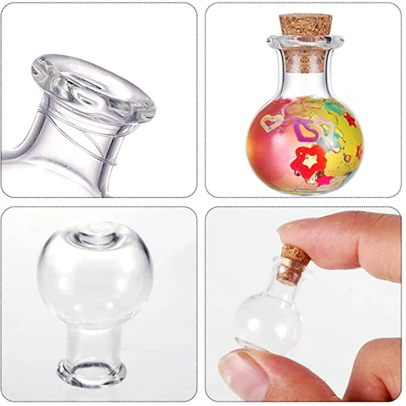 10 Pcs Glass Bottles Miniature Potion Bottle Mini Cork Glass Vials Wedding DIY Mini Drift Flask Wishing Perfume Glasses Jars