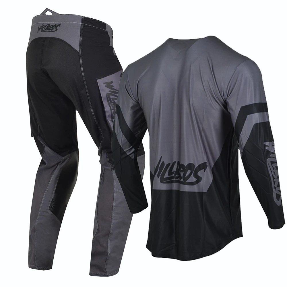 Willbros Racing Motocross Jersey and Pants With Zip Pocket Offroad Dirt Bike Mountain Enduro MX/ATV MTB BMX Gear Combo