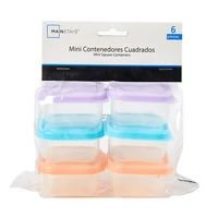 6Pcs Food Storage Container Small Plastic Moisture-proof Containers Mini Kitchen Storage Box with Leakproof Lid Kitchen Accessor 1