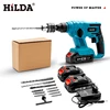 HILDA Electric Hammer Impact Drill Rechargeable Lithium Battery Rotary Hammer Wireless Electric Drill 21V 2