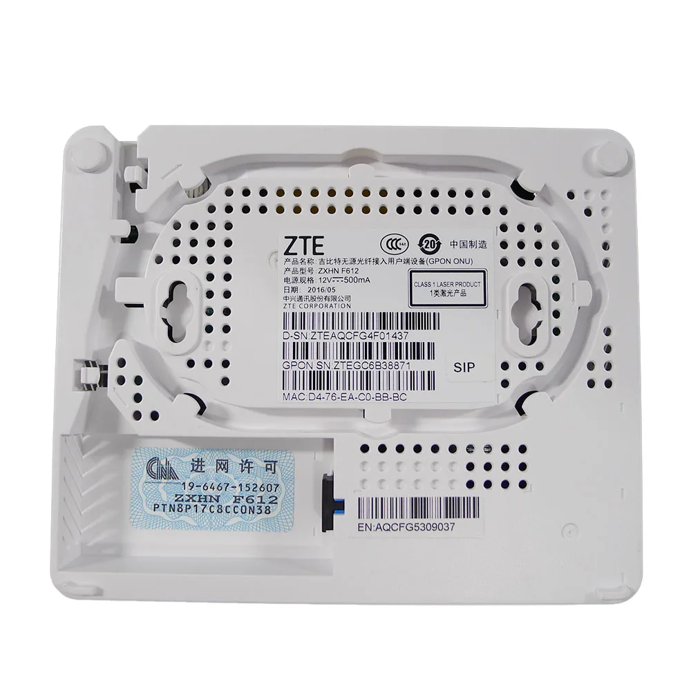 PHS本体 WiFi Z TE ZXHN F612 V6 GPON ONU with 1GE 1FE ports and 1 POTS